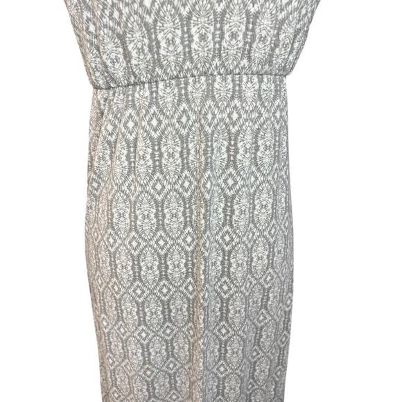 Mossimo gray geometric crochet hem maxi dress casual summer neutral boho - Picture 7 of 8